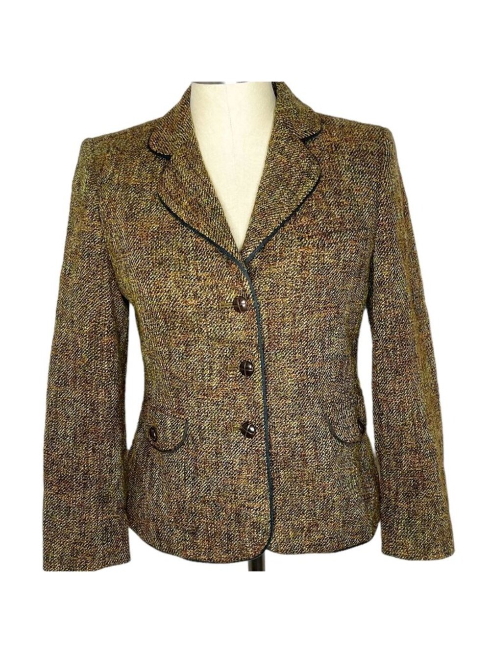 VTG Talbots Blazer Womens Size 4 Italian Fabric Tweed Lined Career Wear